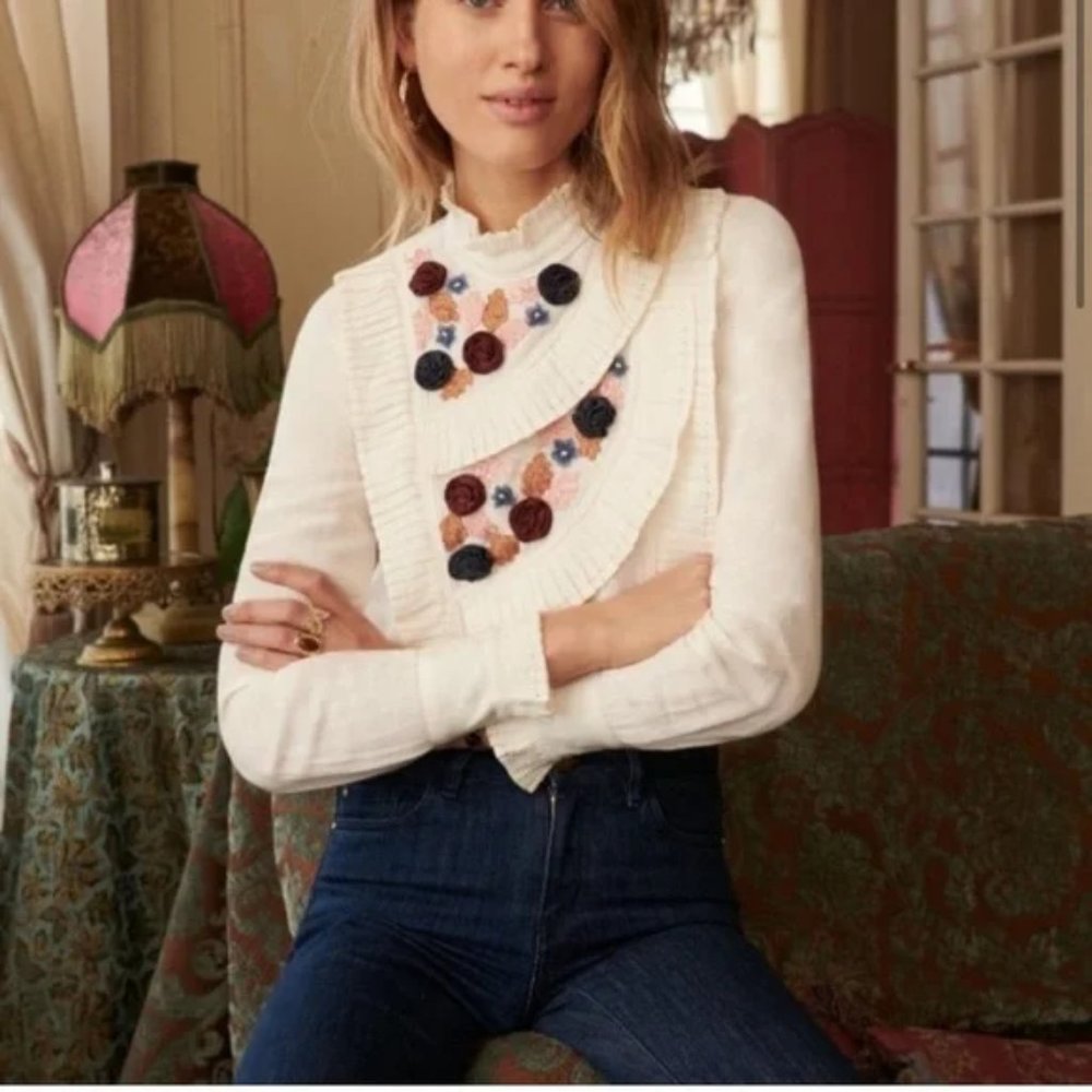 Sézane x Manoush Embellished Andrea Blouse